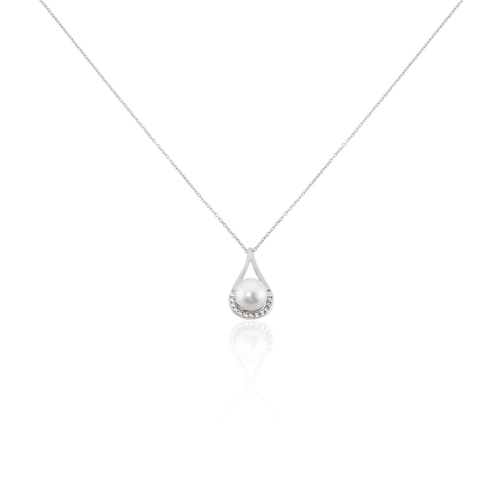 Collier Patricia Or Blanc Perle De Culture Oxyde - Colliers Femme | Histoire d’Or