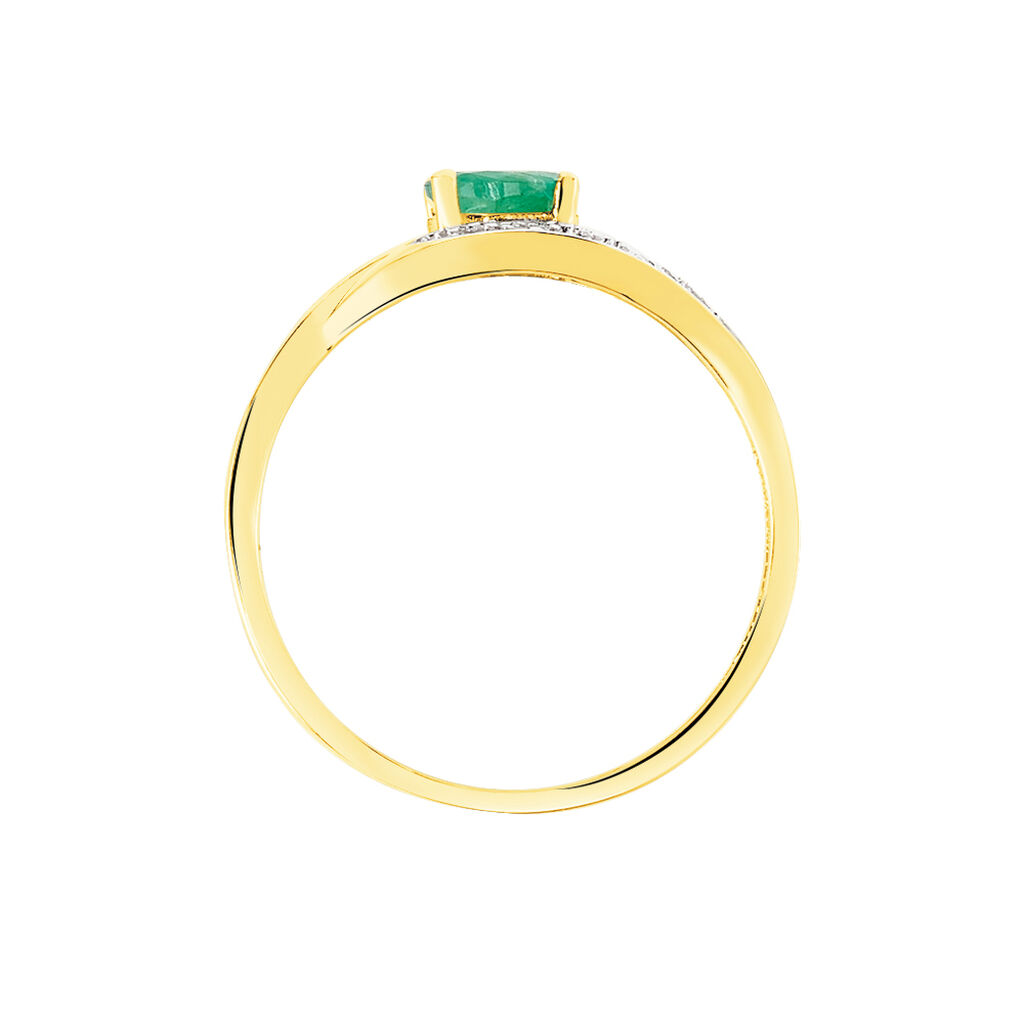 Bague Sagesse Or Jaune Emeraude Et Diamant - Bagues solitaires Femme | Histoire d&rsquo;Or