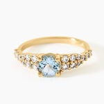 Bague Tissina Argent Dor&eacute; A L'Or 750/1000 Topaze Oxyde De Zirconium - Bagues solitaires Femme | Histoire d&rsquo;Or