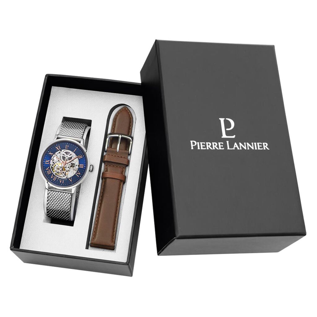 Coffret De Montre Pierre Lannier Automatique Bleu - Montres Homme | Histoire d&rsquo;Or