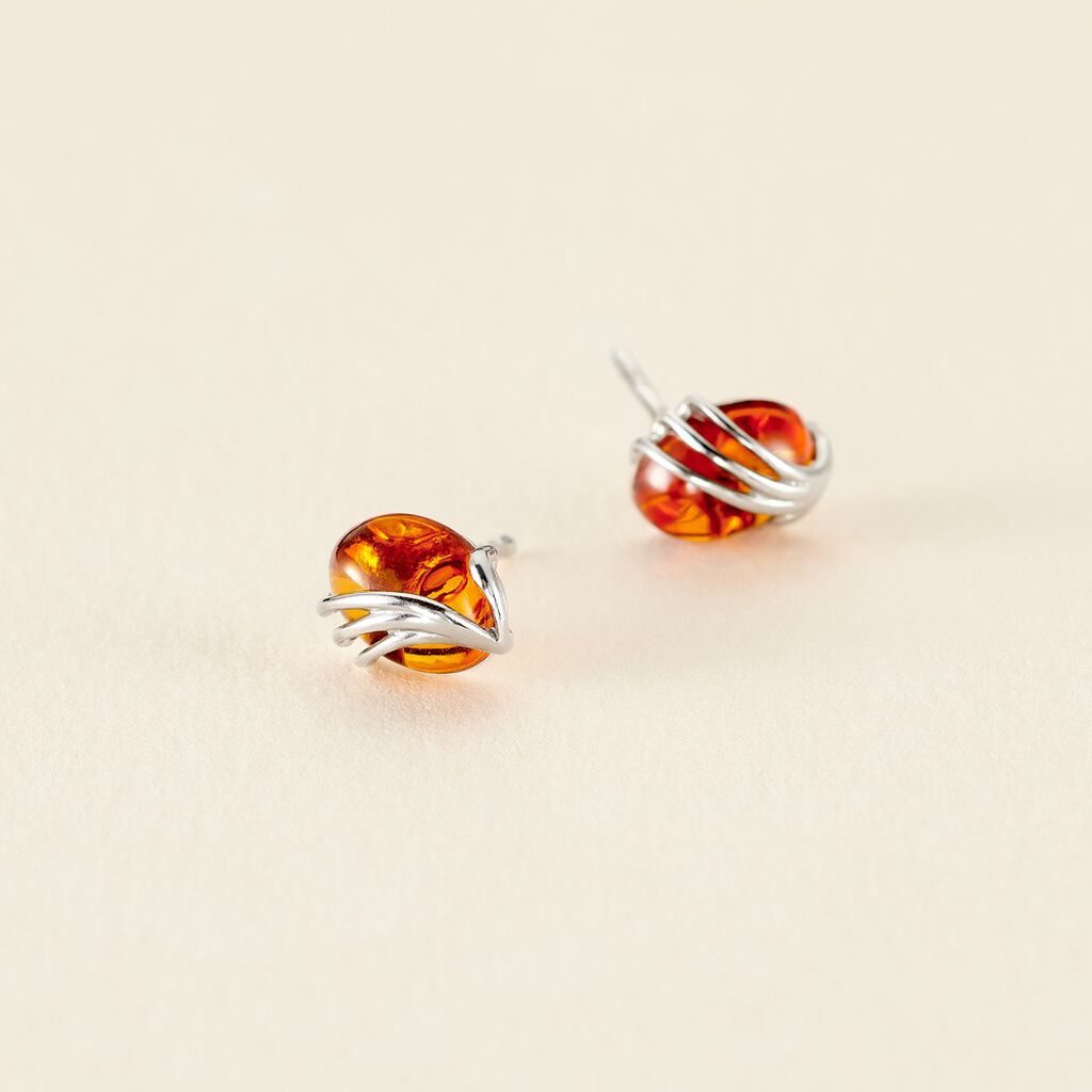 Boucles D'oreilles Argent Blanc Aleina Ambres - Boucles d'oreilles fantaisie Femme | Histoire d’Or