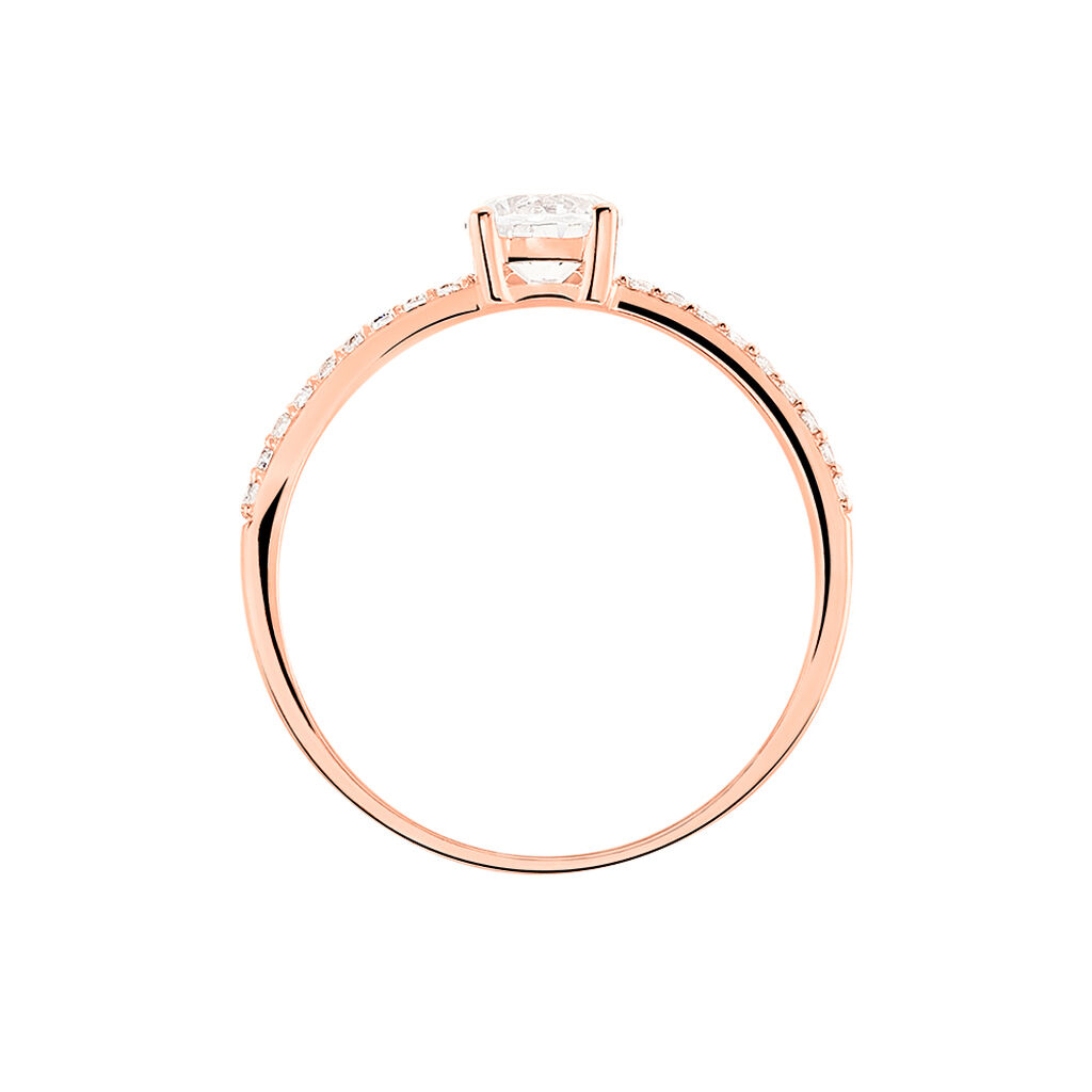 Bague Solitaire Dayna Or Rose Oxyde De Zirconium - Bagues solitaires Femme | Histoire d&rsquo;Or