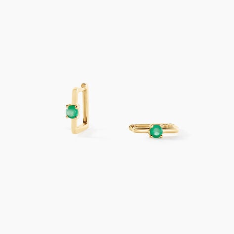 Créoles Harmonie Or Jaune Emeraude - Boucles d'oreilles créoles Femme | Histoire d’Or
