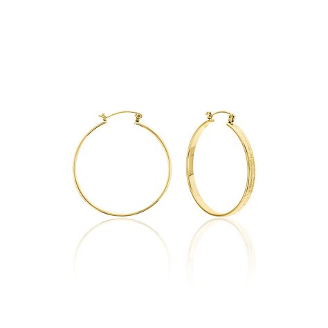 Créoles Hollis Acier Doré - Boucles d'oreilles créoles Femme | Histoire d’Or
