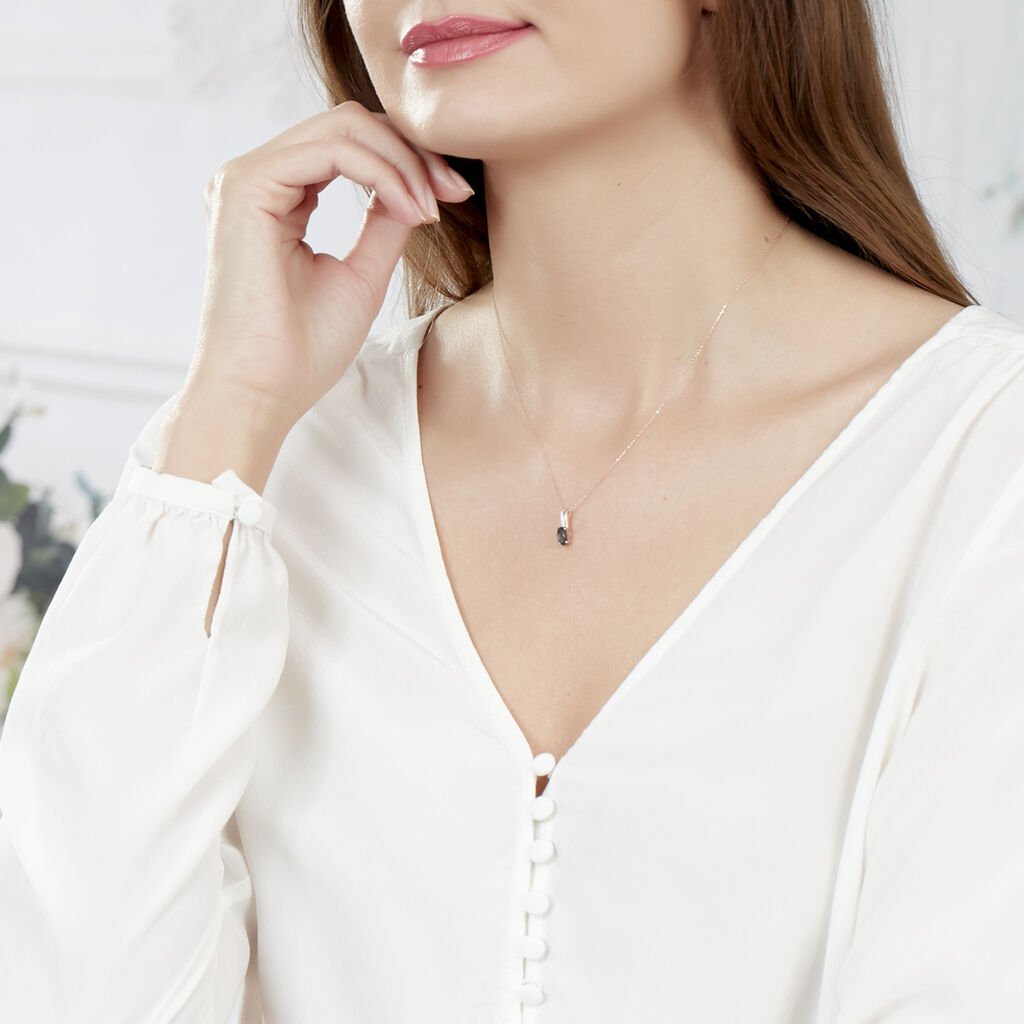 Collier Dalia Or Rose Topaze Et Oxyde De Zirconium - Colliers Femme | Histoire d’Or