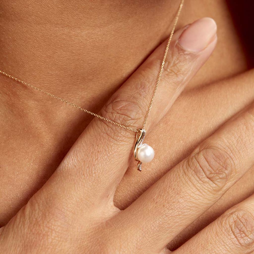 Collier Grazilla Or Bicolore Perle De Culture Et Diamant - Colliers Femme | Histoire d’Or
