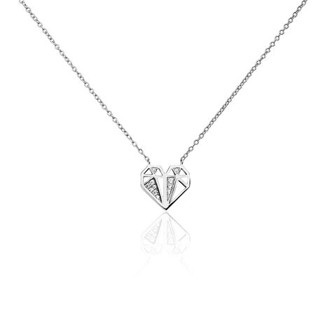 Collier Origami Argent Blanc Oxyde De Zirconium - Colliers fantaisie Femme | Histoire d&rsquo;Or