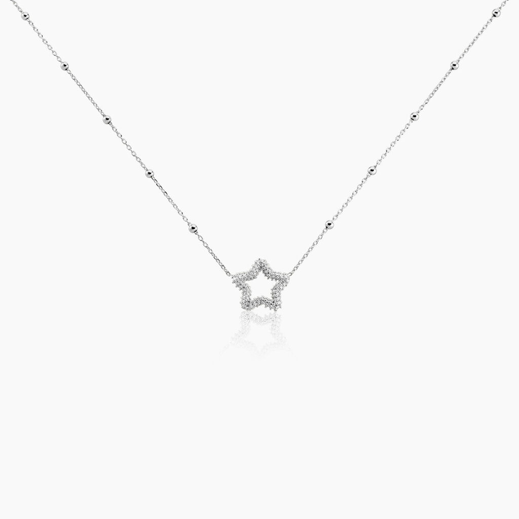 Collier Aella Argent Blanc - Colliers fantaisie Femme | Histoire d’Or