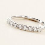 Demi-alliance Or Blanc  Eloisa Diamant Synthetique - Alliances Femme | Histoire d&rsquo;Or