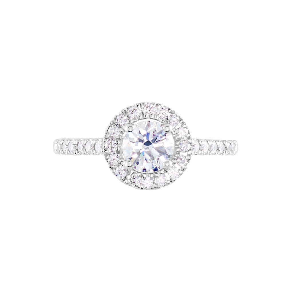 Bague Mentoura Or Blanc Diamant Synthétique - Bagues solitaires Femme | Histoire d’Or