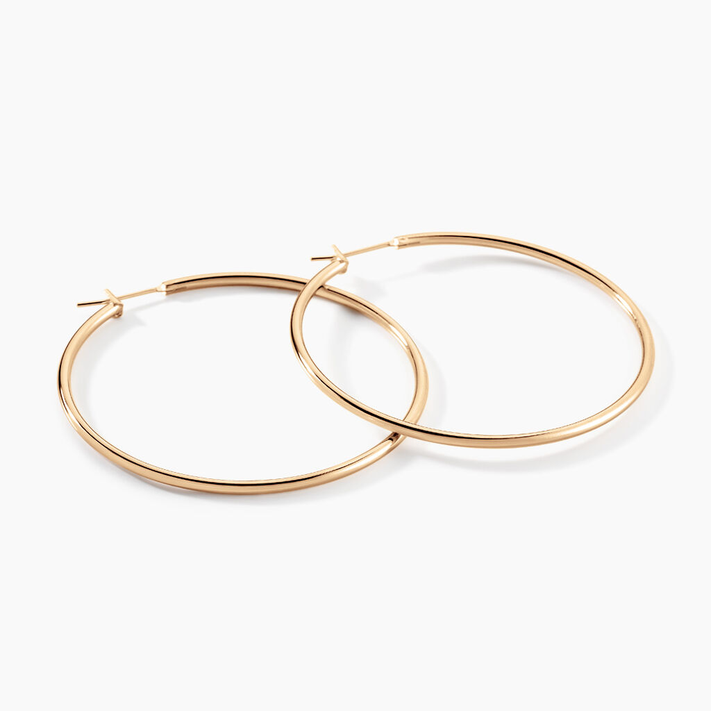 Cr&eacute;oles Ada Lisse Plaqu&eacute; Or Jaune - Boucles d'oreilles cr&eacute;oles Femme | Histoire d&rsquo;Or