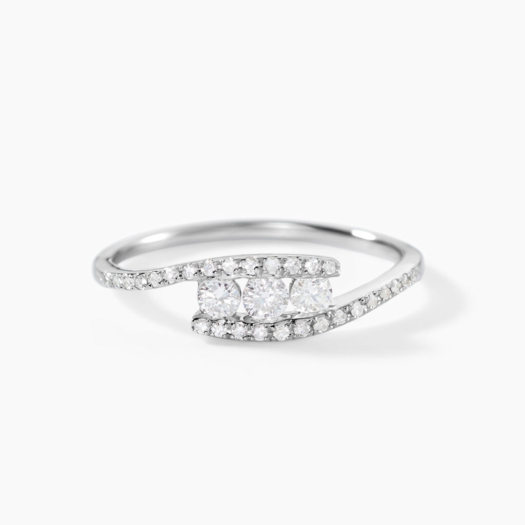 Bague Eternite Or Blanc Diamant - Bagues avec pierre Femme | Histoire d&rsquo;Or