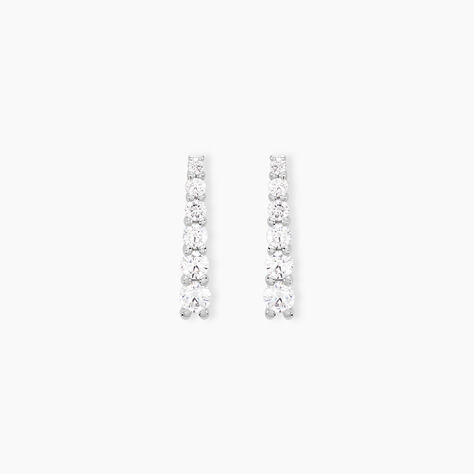 Boucles D'oreilles Pendantes Georas Or Blanc Oxyde - Boucles d'oreilles pendantes Femme | Histoire d’Or