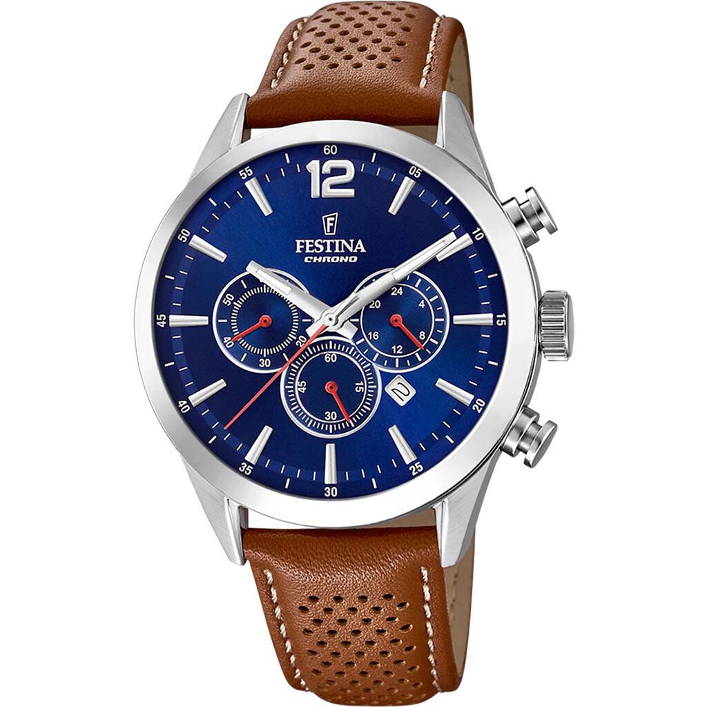 Montre Festina Timeless Chronograph Bleu - Montres Homme | Histoire d&rsquo;Or