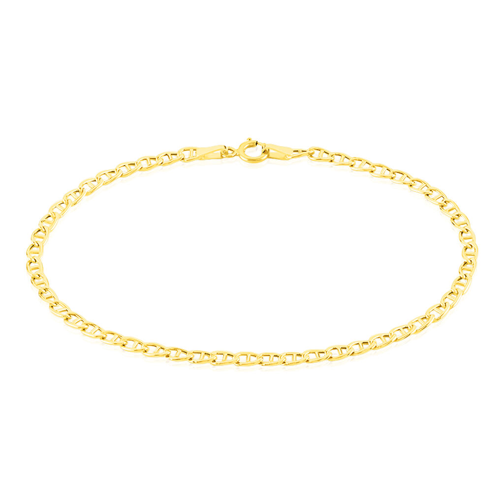 Bracelet Capucin Or Jaune Maille Marine Plate - Bracelets chaîne Femme | Histoire d’Or