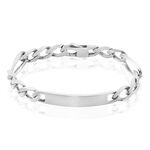 Bracelet Identit&eacute; Vivian Maille Alternee 1/3 Argent Blanc - Gourmettes Homme | Histoire d&rsquo;Or