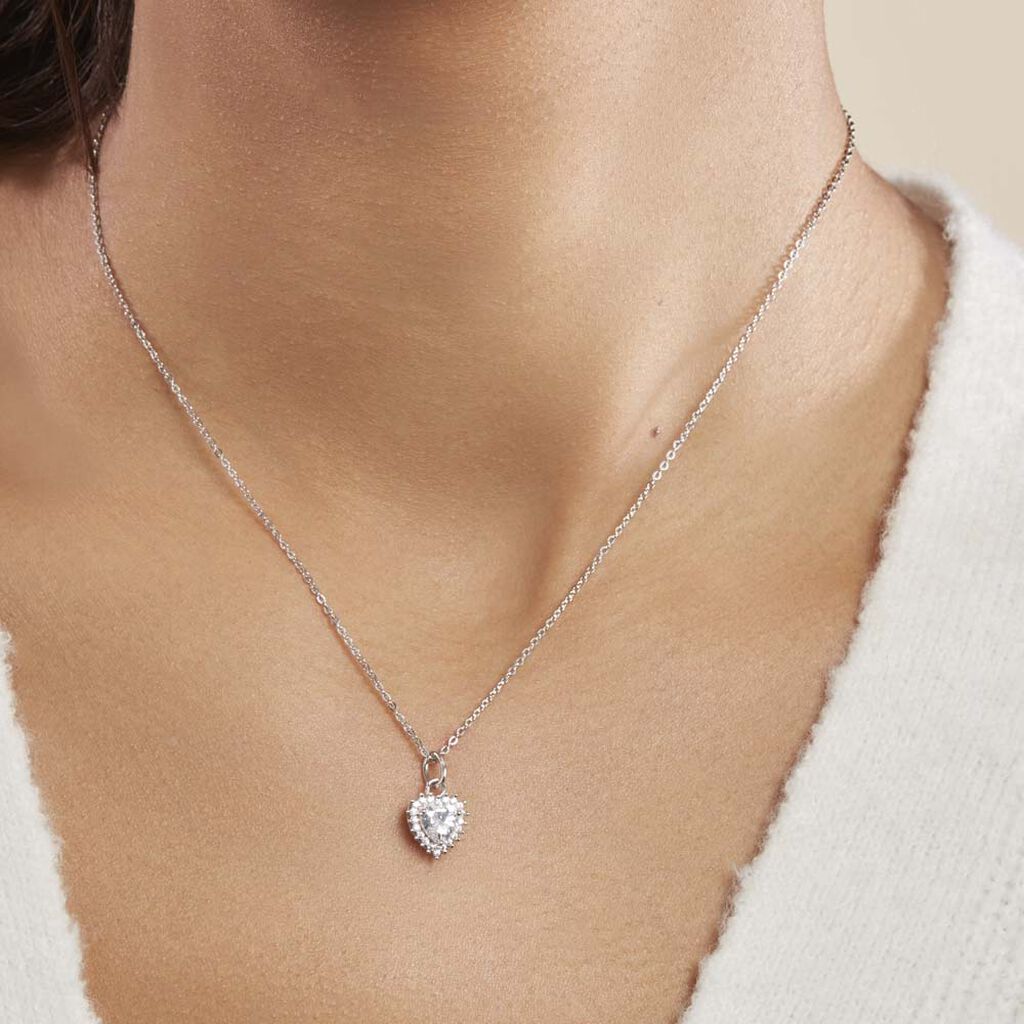 Collier Calvi Argent Blanc Oxyde De Zirconium - Colliers fantaisie Femme | Histoire d’Or