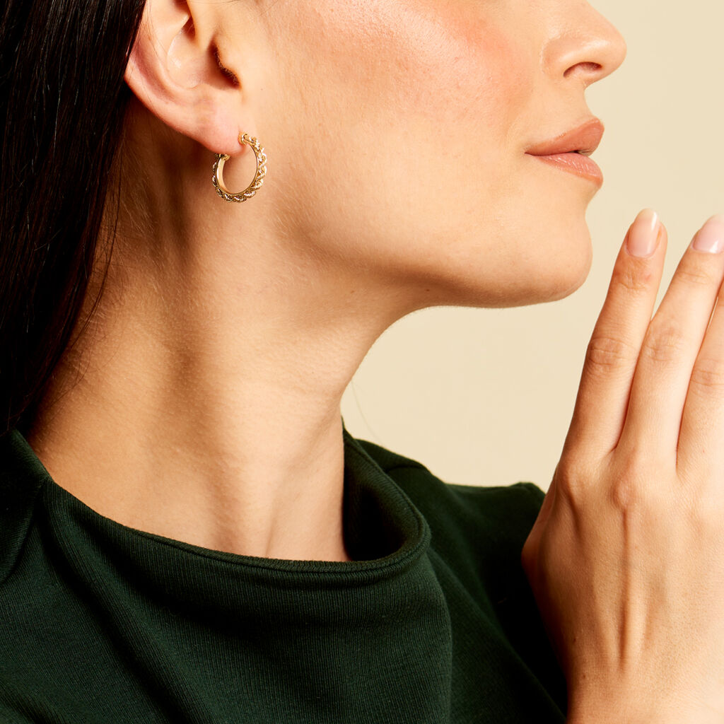 Créoles Cordeline Or Jaune - Boucles d'oreilles créoles Femme | Histoire d’Or