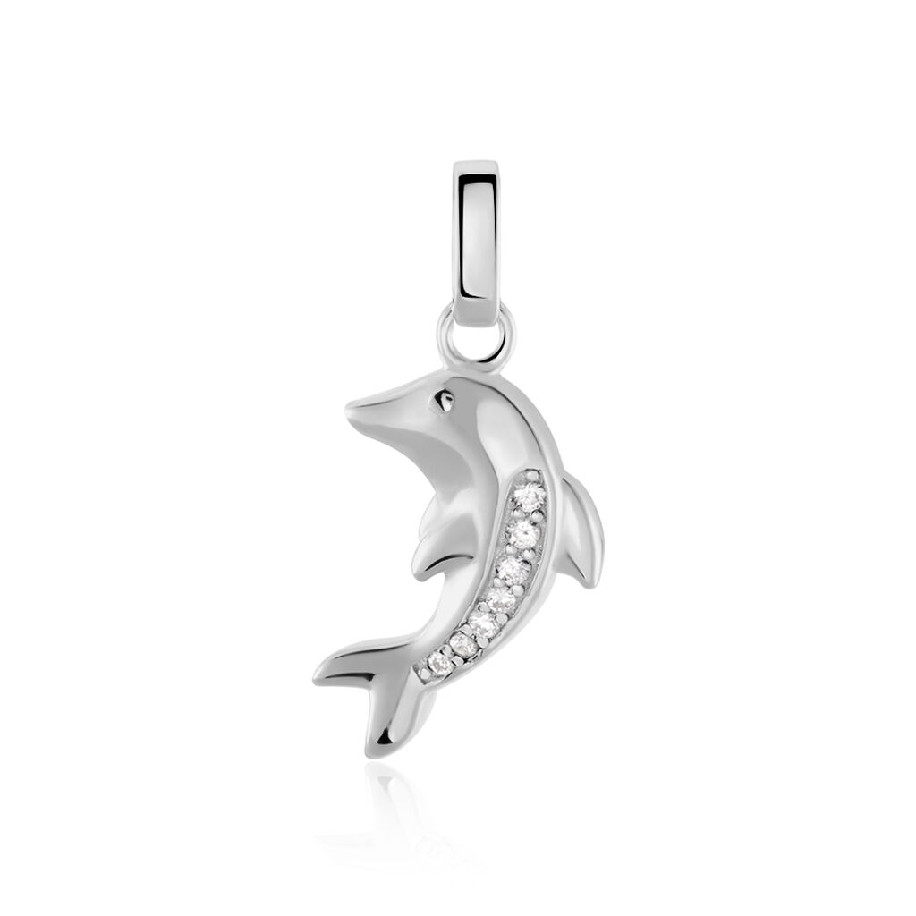 Pendentif Amelot Argent Blanc Oxyde De Zirconium
