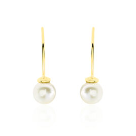 Créoles Alone Rondes Or Jaune Perle De Culture - Boucles d'oreilles créoles Femme | Histoire d’Or
