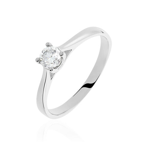 Bague Solitaire Victoria Or Blanc Diamant - Bagues solitaires Femme | Histoire d’Or