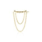 Bijou D'oreille Unitaire Plaqu&eacute; Or Jaune Kazia Oxydes De Zirconium - Boucles d'oreilles fantaisie Femme | Histoire d&rsquo;Or