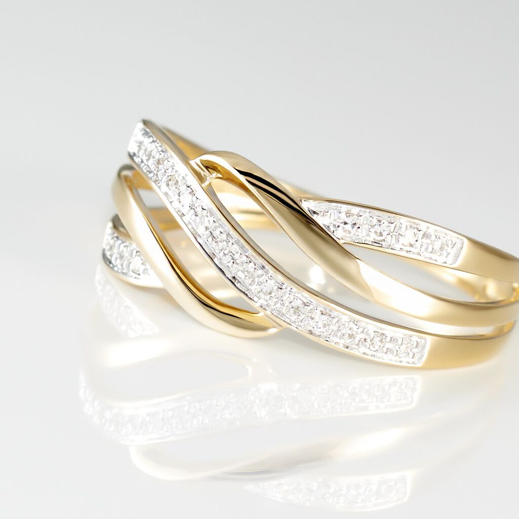 Bague Or Jaune Rodhia Diamants - Bagues avec pierre Femme | Histoire d’Or