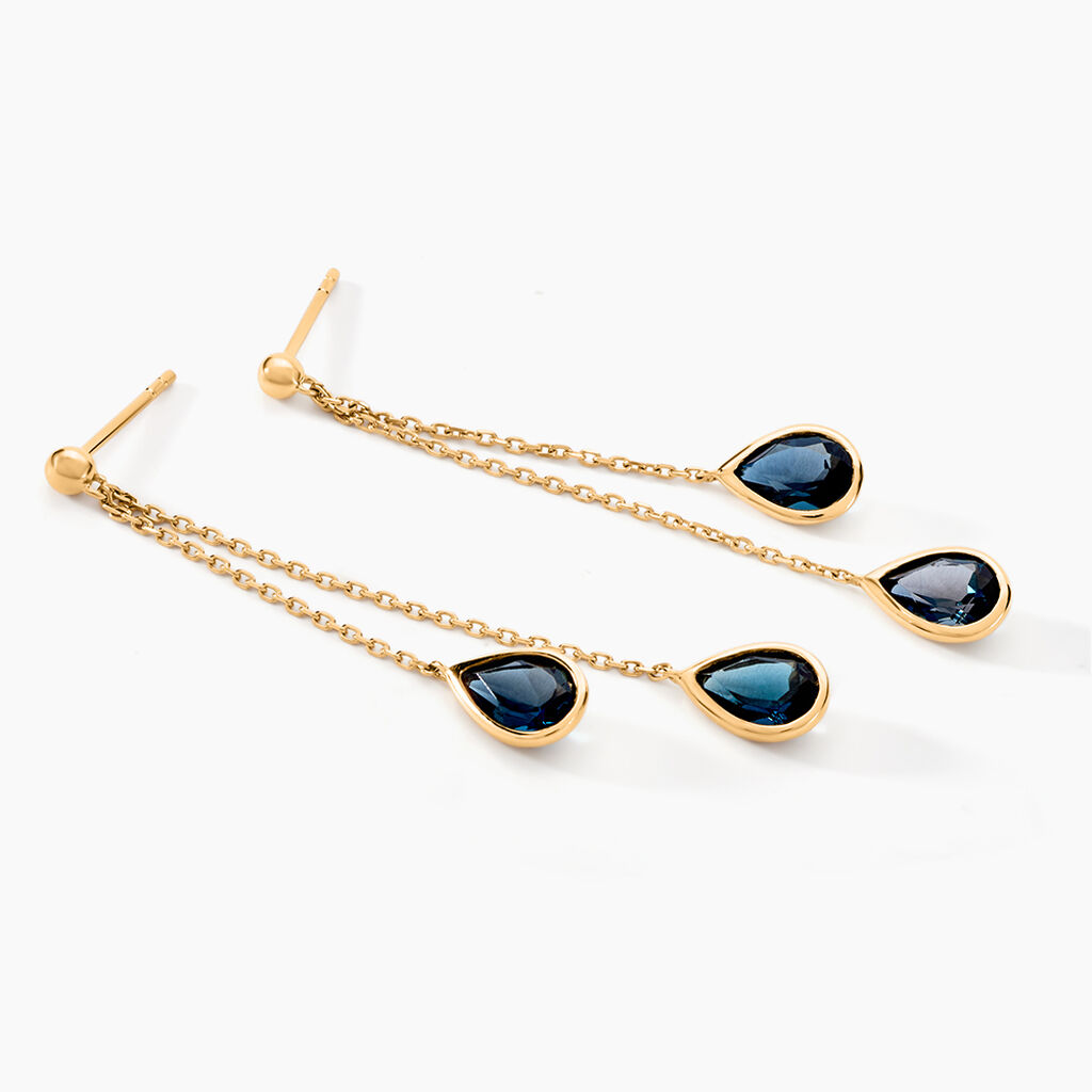 Boucles D'oreilles Pendantes Or Jaune Carlyn Topaze - Boucles d'oreilles pendantes Femme | Histoire d&rsquo;Or