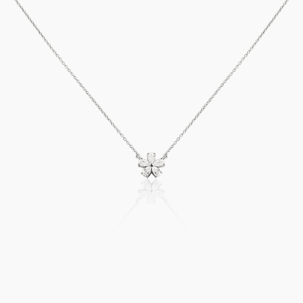 Collier Oskari Argent Blanc Oxyde De Zirconium - Colliers fantaisie Femme | Histoire d&rsquo;Or