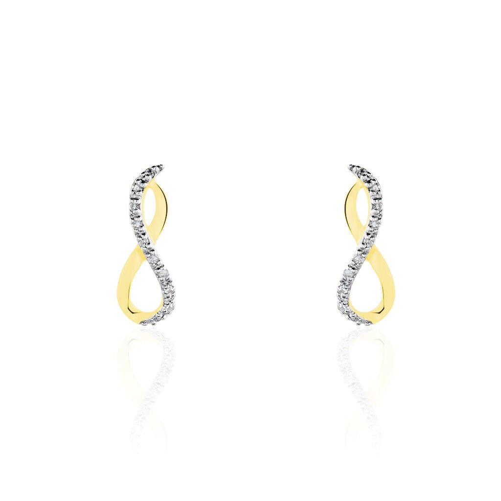 Boucles D'oreilles Puces Samy Or Jaune Diamant - Clous d'oreilles Femme | Histoire d&rsquo;Or