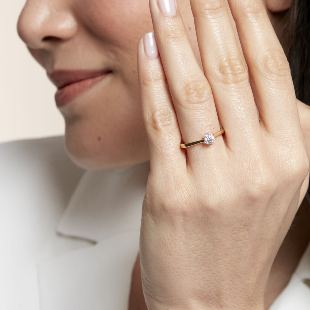 Bague Solitaire Athena Or Jaune Diamant - Bagues solitaires Femme | Histoire d’Or