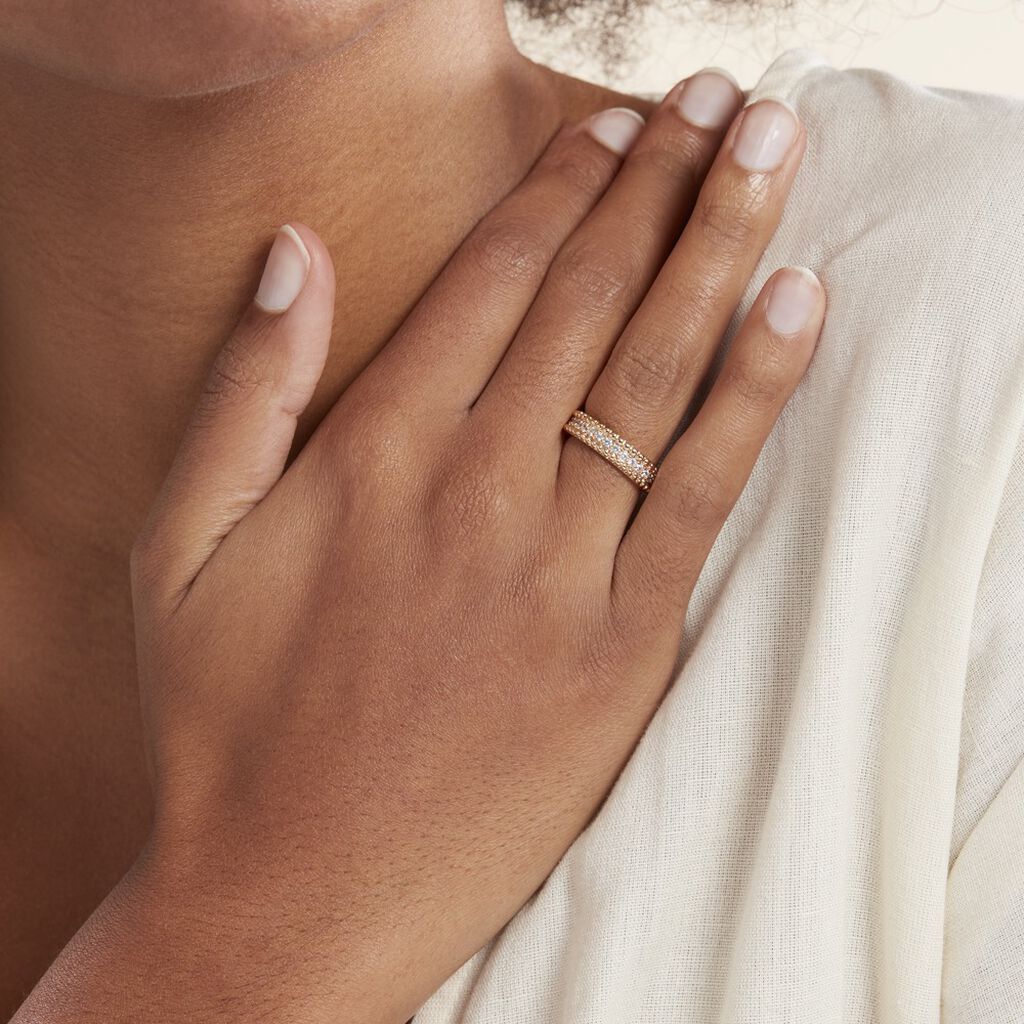 Bague Marie-baptistine Plaqué Or Jaune Oxyde De Zirconium - Bagues avec pierre Femme | Histoire d’Or