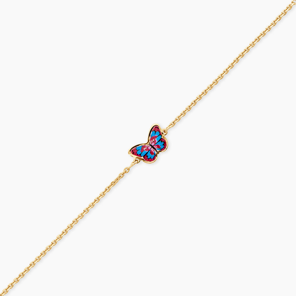 Bracelet Sulivia Papillon Argent Dor&eacute; A L'Or 750/1000 - Bijoux sans pierre Enfant | Histoire d&rsquo;Or