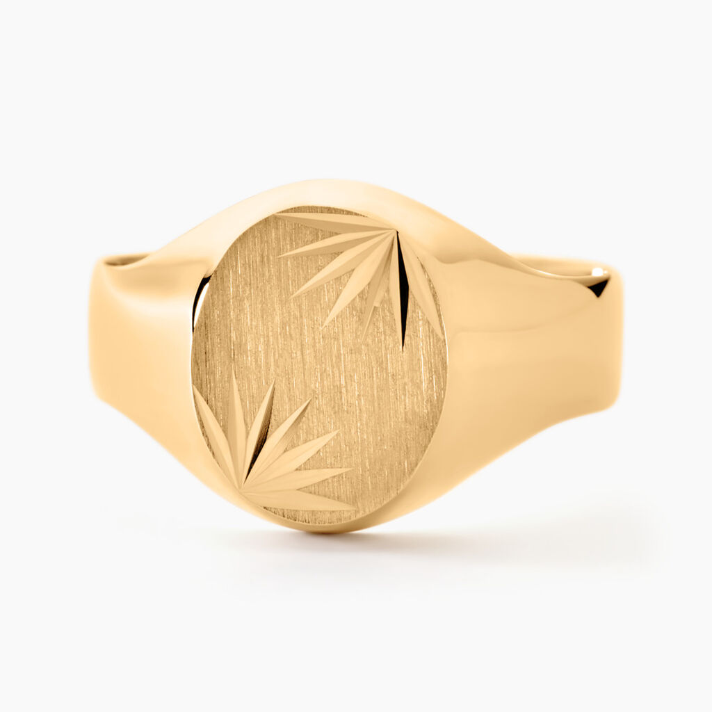 Chevalière Ovale Diamantee Soleil Or Jaune