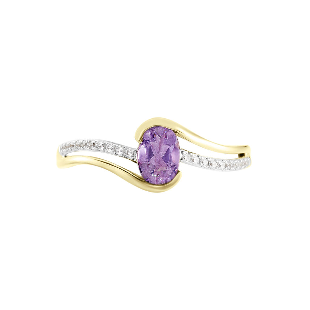 Bague Or Jaune Anja Améthyste - Bagues solitaires Femme | Histoire d’Or