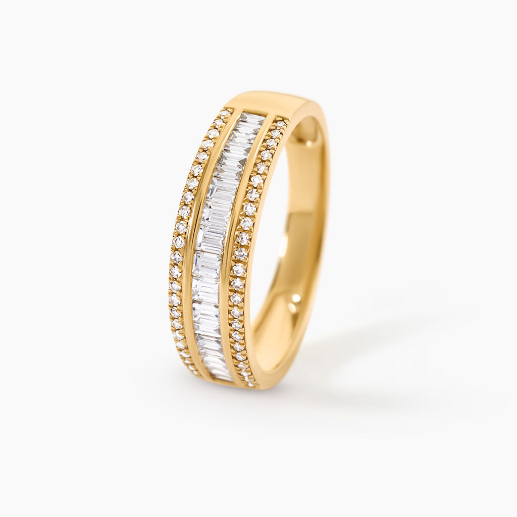 Bague 1986 Or Jaune Diamant - Bagues avec pierre Femme | Histoire d&rsquo;Or
