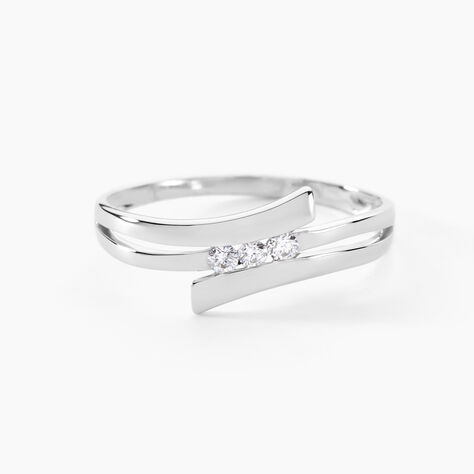 Bague Triptyque Or Blanc Diamant - Bagues avec pierre Femme | Histoire d’Or