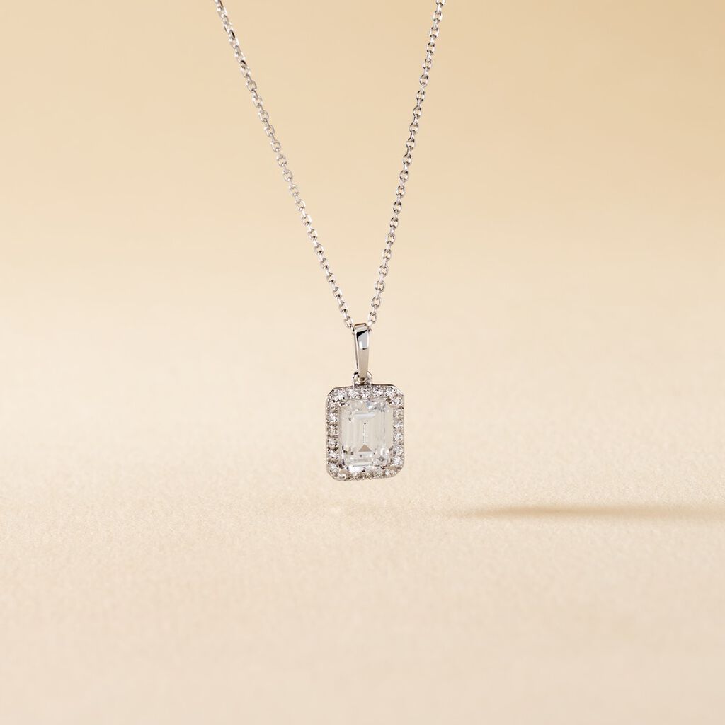 Collier Or Blanc Goulven Oxyde De Zirconium - Colliers Femme | Histoire d&rsquo;Or