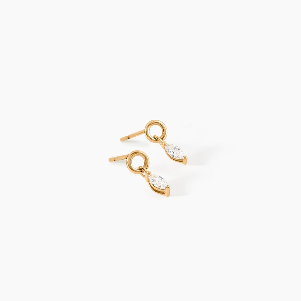 Boucles D'Oreilles Pendantes Amazone Plaqu&eacute; Or Jaune Oxyde De Zirconium - Boucles d'oreilles fantaisie Femme | Histoire d&rsquo;Or