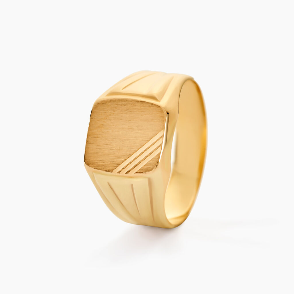Chevalière Goliath Carree Diamantee Or Jaune - Chevalières Unisex | Histoire d’Or