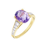 Bague Or Jaune Marie-camille Am&eacute;thyste Oxydes De Zirconium - Bagues solitaires Femme | Histoire d&rsquo;Or