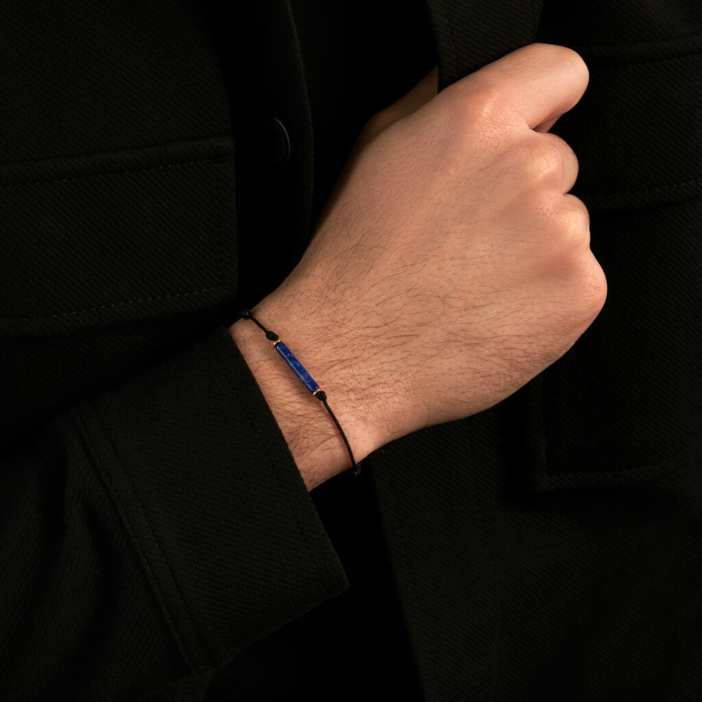 Bracelet Irving Or Jaune Lapis Lazuli - Bracelets cordon Unisex | Histoire d&rsquo;Or