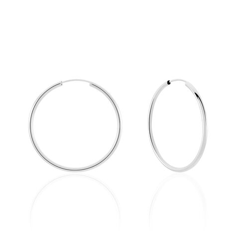 Créoles Valencina Or Blanc - Boucles d'oreilles créoles Femme | Histoire d’Or