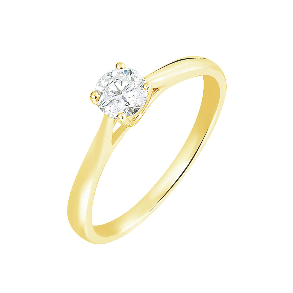 Bague Solitaire Fiona Or Jaune Diamant Synthetique - Bagues solitaires Femme | Histoire d’Or