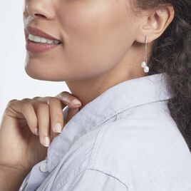 Boucles D'oreilles Pendantes Giacomo Or Blanc Perle De Culture - Boucles d'oreilles pendantes Femme | Histoire d’Or