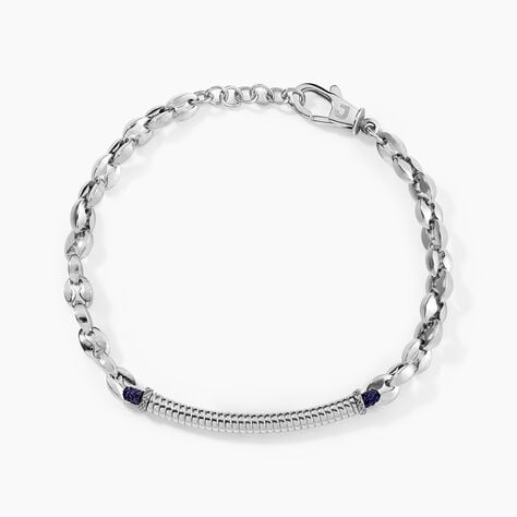 Bracelet M&eacute;tal Acier Blanc - Bijoux sans pierre Homme | Histoire d&rsquo;Or