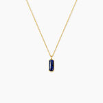 Collier Jazz Acier Jaune Lapis Lazuli - Colliers fantaisie Femme | Histoire d&rsquo;Or