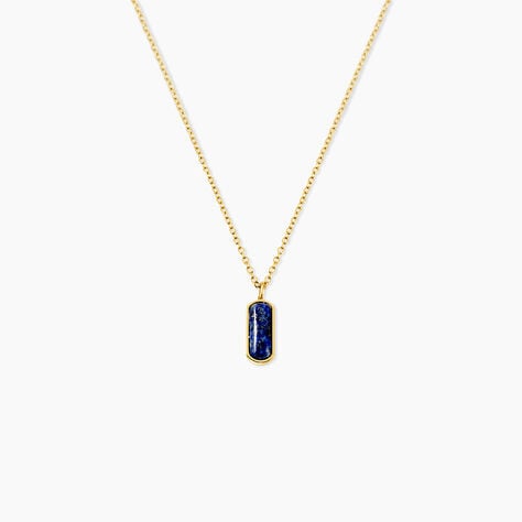 Collier Jazz Acier Jaune Lapis Lazuli - Colliers fantaisie Femme | Histoire d&rsquo;Or