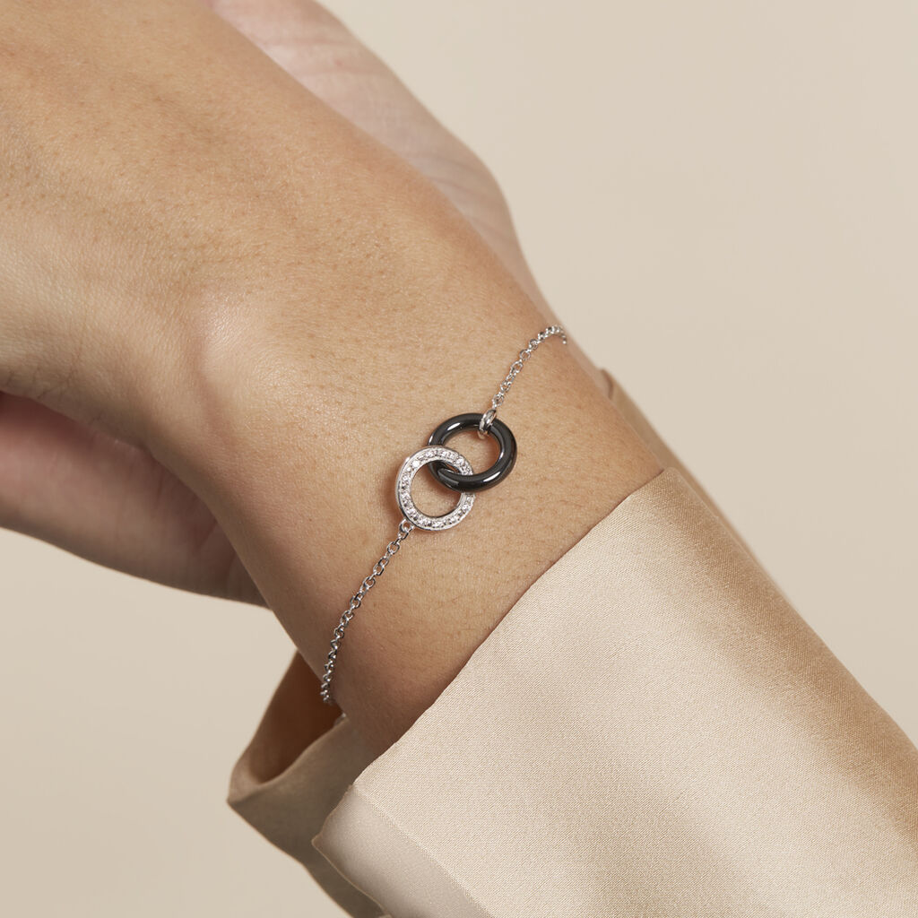 Bracelet Dina Argent Blanc Céramique Et Oxyde De Zirconium -  Femme | Histoire d’Or