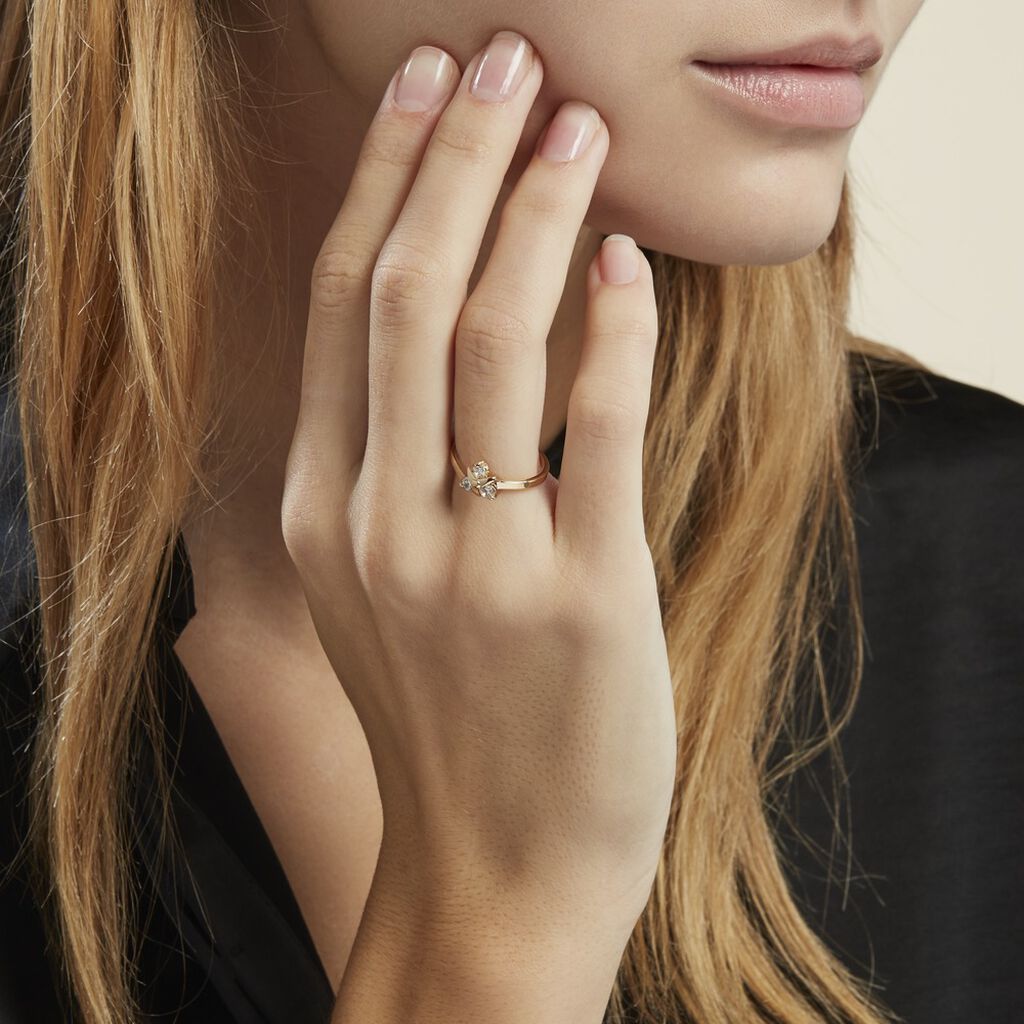 Bague Plaqué Or Jacinth Oxyde De Zirconium - Bagues avec pierre Femme | Histoire d’Or